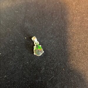 Silver Pendant with Green Gemstone